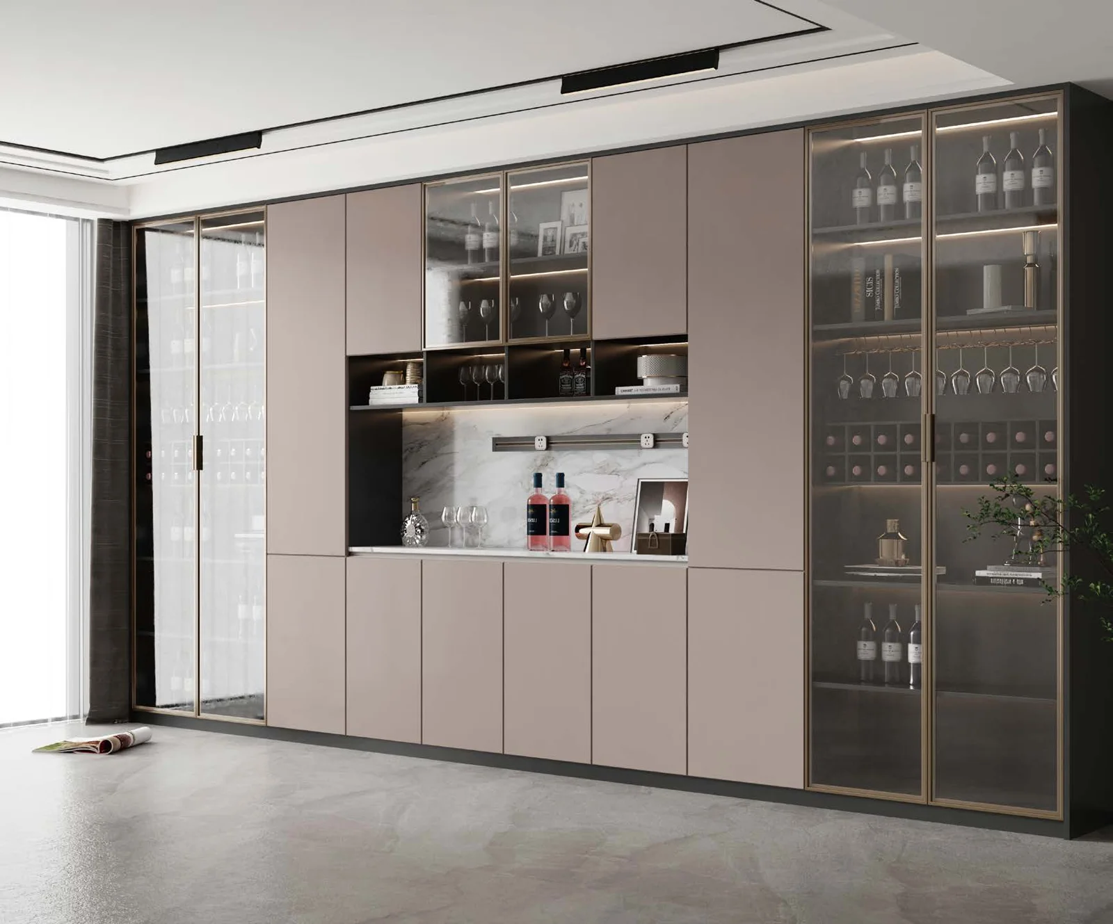 Custom wine storage and display cabinetry